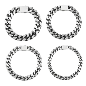 Gioielli Hip Hop in Acciaio Inossidabile Con Maglia Cubana Compresi Bracciale E Collana Streetwear Per Uomo Donna