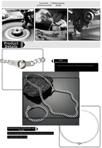 Detail of silver titanium steel handcuff clasp and polished Cuban link chain texture