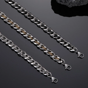 Hip Hop Titanium Steel Cuban Link Chain Necklace For Men Women Industrial Style Gold Silver Black Punk Choker Jewelry