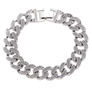 Hip Hop Titanstahl Panzerkette Armband Halskette Für Herren Damen Vereiste Strass Pave Streetwear Schmuck Paar Geschenk