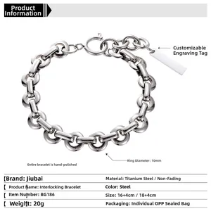 Detailansicht der Titanstahl-Gliederkette mit 10mm Ringen und verstellbarer Länge