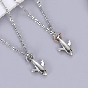 Minimalist Titanium Steel Whale Pendant Necklace For Men Women Polished Silver Rose Gold Tone Individualistic Jewelry
