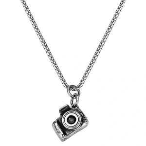 Collier Pendentif Projection Appareil Photo Rétro Hip Hop Acier Titane Personnalisé Nano Micro Sculpture Bijoux Mode