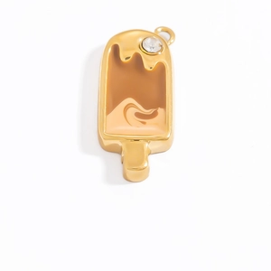 Détail d'un pendentif glace en or avec émail et zircon pour bijoux faits main