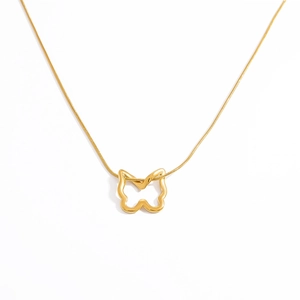 Minimalistische goldene Schmetterlingskette aus Edelstahl mit eleganter Schlangenkette