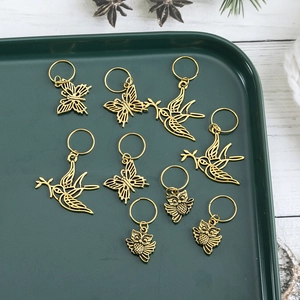 Vintage Gold Metal Bird Butterfly Owl Hair Charms Hollow Braided Hair Rings Dreadlock Accessories For Women Fashion Jewelry
