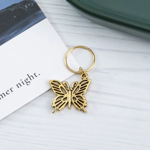 Vintage gold butterfly dreadlock charm with hollow texture for hair jewelry and styling