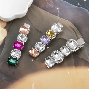 Γλυκό Μπαρόκ Τετράγωνο Κλιπ Μαλλιών με Στρας Κράμα Πολύχρωμο Κλιπ για Αφέλειες Γυναικεία Αξεσουάρ