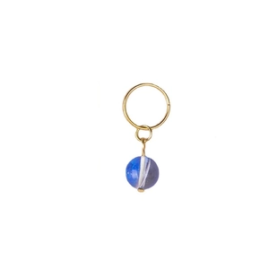 Golden dreadlock hair rings with blue floral beads for DIY bohemian styling accessories