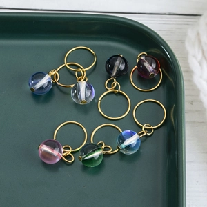 Gold Alloy Dreadlock Jewelry With Colorful Glass Bead Pendants Boho Braid Accessories For Women Fashion Hair Clips