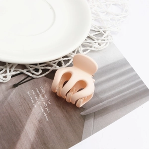 Kleine Haarklammer in Matt-Aprikot für hohen Pferdeschwanz, minimalistische Haarkrebs