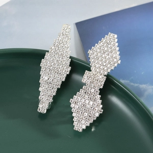 Barrettes à Cheveux Ressort Strass Nœud Losange Alliage de Zinc Brillantes pour Mariage Fête Coiffage Quotidien Femmes