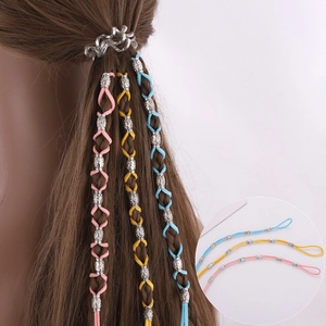 Corde à Cheveux Tressée de Style Ethnique Bohème Avec Perles en Métal Rétro Cordon en Suède Accessoires de Cheveux pour Femmes