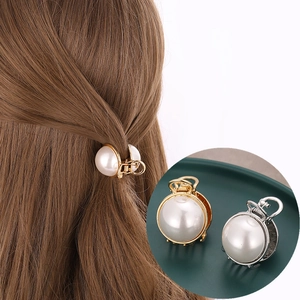 Élégante Mini Pince à Cheveux en Fausse Künstliche Perle Alliage Métallique Petite Pince Crabe pour Femme Accessoires Coiffure Quotidiens