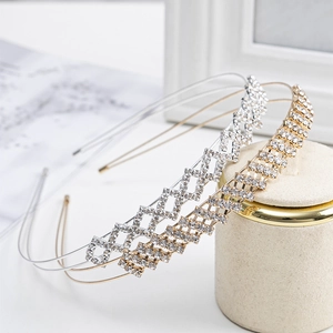 Eleganter Strass Haarreif Zinklegierung Kristall Haarband Mode Haarschmuck Für Mädchen Damen Gold Silber Haarreif