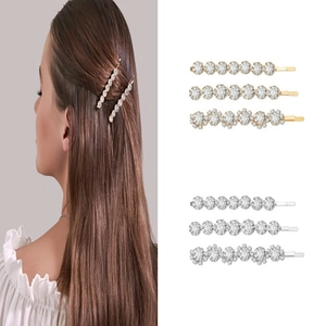 Ensemble de Pinces à Cheveux en Strass Style Coréen Doux Alliage Zirconium Floral Barrettes Or Argent Accessoires de Cheveux pour Mariage Fête Femme