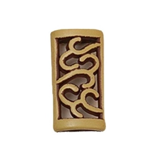 Ethnic style hollow carved cylinder bead in light brown for African braid hair jewelry DIY