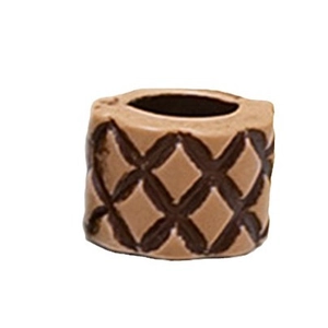 Brown argyle pattern plastic hair beads for dreadlocks and DIY jewelry accessories