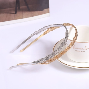 Vintage Braided Metal Headband For Women Elegant Gold Silver Alloy Twisted Hair Hoop Retro Hair Accessories Daily Party Wedding