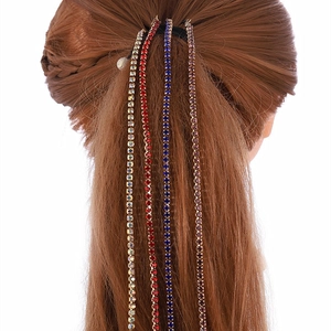 Long Rhinestone Tassel Hair Clip Alloy Crystal Single Row Chain Bobby Pin For Women Wedding Party Fashion Hair Jewelry
