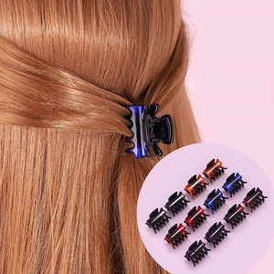 Mini Resin Hair Claw Clips For Kids Girls Small Plastic Gradient Color Hairpins Handmade Floral Korean Style Hair Accessories