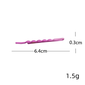 Pink wavy matte metal hairpin candy colored hair clip size 6.4cm for daily hair styling
