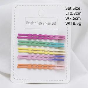 10Pcs Colorful Metal Wave Bobby Pins Set Candy Color Matte Paint Hair Clips For Women Girls Daily Hair Styling Accessories