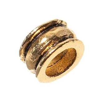 Retro golden dreadlock bead with hammered texture for DIY hair styling and braiding