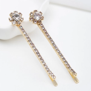 Lussuosi Fermagli per Capelli a Fiore in Lega Oro Con Strass Scintillanti Eleganti Forcine Laterali per Donna Matrimonio Accessori Capelli