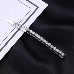 Barrette à Cheveux Minimaliste en Alliage d'Argent avec Strass pour Femmes Pince à Cheveux Étincelante Accessoires de Cheveux
