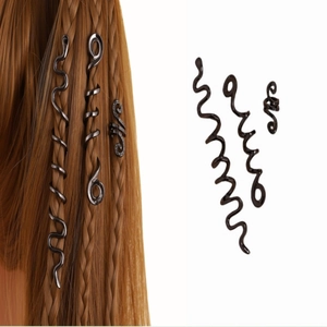 Set of three vintage Celtic spiral hair jewelry pieces for braids and dreadlock styling