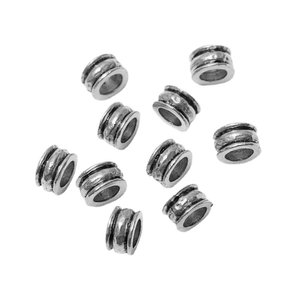 Retro silver metal spacer beads for African dreadlocks and DIY jewelry accessories