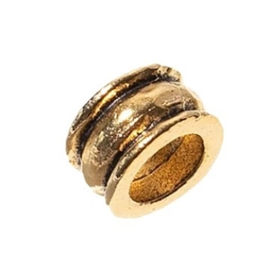 Retro dreadlock hair jewelry bead in antique gold finish for DIY braided hair styling