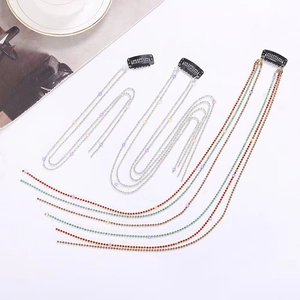 Chaîne d'Extension de Cheveux en Strass Tendance pour Femmes Barrette à Cheveux Long Gland Bijoux de Cheveux en Alliage Minimaliste