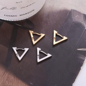 Boucles d'Oreilles Créoles Triangulaires Géométriques Pour Femmes Légères Mode Tige en Acier Inoxydable Bijoux Cadeau