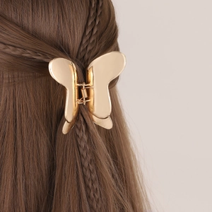 Pince à Cheveux Papillon en Métal Élégante Grande Électroplaquée Or Argent Antidérapante pour Femmes Accessoires de Coiffure