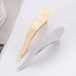 French Style Minimalist Alloy Duckbill Hair Clip High Gloss Large Metal Hairgrip For Women Daily Hair Styling Accessories