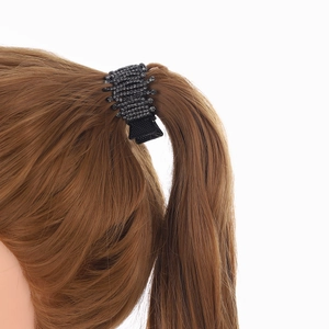 Sparkling black rhinestone crown hair claw clip for elegant high ponytail styling for women