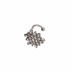 Ear cuff a fiocco di neve in argento S925 con zirconi scintillanti da donna