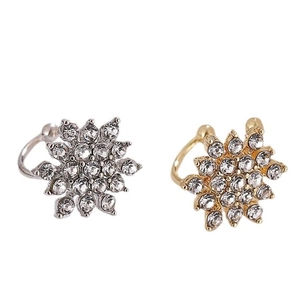 Ear cuff a fiocco di neve in argento S925 con zirconi nei colori oro e argento