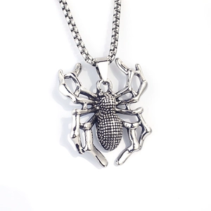 Vintage Punk Gothic Roestvrijstalen Hanger Ketting Met Spin Schedel En Kruis Motieven Voor Heren En Dames Dagelijkse Mode Sieraden