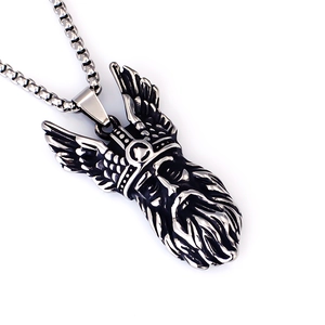 Vintage Nordic Viking Warrior Pendant Necklace For Men Stainless Steel Box Chain Alloy Skull Arrowhead Compass Punk Gothic Jewelry