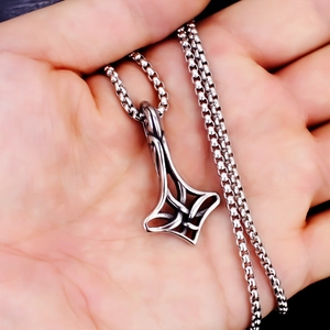Wikinger Anhänger Halskette Für Herren Edelstahl Legierung Keltischer Knoten Totenkopf Axt Nordische Mythologie Vintage Punk Schmuck