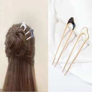 Forcine per capelli a U minimaliste con intarsio in conchiglia per acconciature