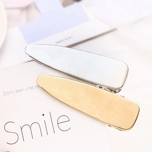 Barrettes à cheveux minimalistes en alliage avec finition métal brossé en or et argent