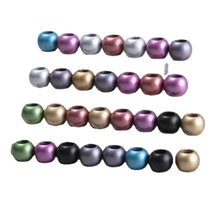 Colorful matte acrylic large hole beads for DIY jewelry and hair braid accessories