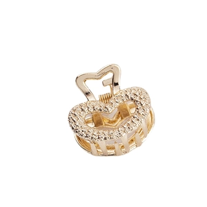 Elegant gold heart hair claw clip with rhinestones for women hair styling accessories