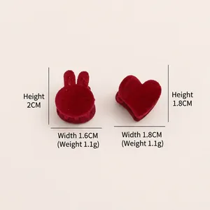 Barrettes à cheveux en peluche cœur et lapin bordeaux pour accessoires d'automne fille