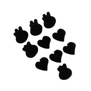 Lot de barrettes à cheveux pelucheuses cœur et lapin en velours noir pour femmes