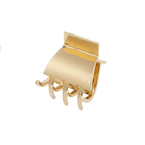 Glossy gold high ponytail claw clip for women made of durable metal for hair styling
